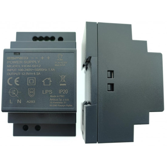 ESPE DIN RAIL SWITCHING POWER SUPPLY HDN-6012 12V/54W/4.5A