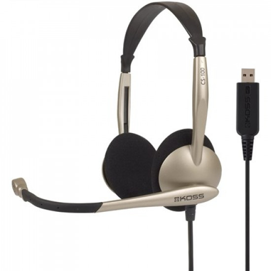 Koss | CS100USB | Headphones | Wired | On-Ear | Microphone | Noise canceling | Gold