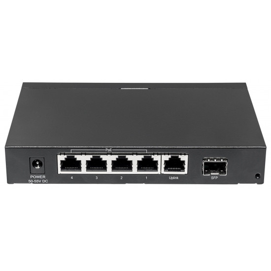 Intellinet 5-Port Gigabit Ethernet PoE+ Switch with SFP Combo Port, 4 x PSE Ports, IEEE 802.3at/af Power over Ethernet (PoE+/PoE) Compliant, 80 W, Desktop (Euro 2-pin plug)