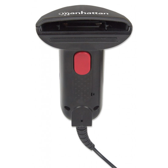 Manhattan Contact CCD Handheld Barcode Scanner, USB, 60mm Scan Width, Cable 152cm, Max Ambient Light 5,000 lux (sunlight), Black, Three Year Warranty, Box