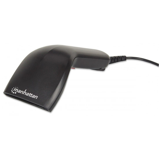 Manhattan Contact CCD Handheld Barcode Scanner, USB, 60mm Scan Width, Cable 152cm, Max Ambient Light 5,000 lux (sunlight), Black, Three Year Warranty, Box