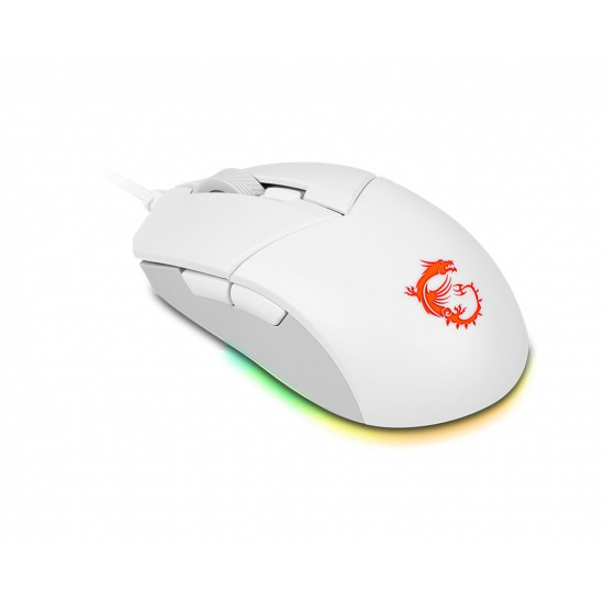 MSI CLUTCH GM11 WHITE Gaming Mouse '2-Zone RGB, upto 5000 DPI, 6 Programmable button, Symmetrical design, OMRON Switches, Center'