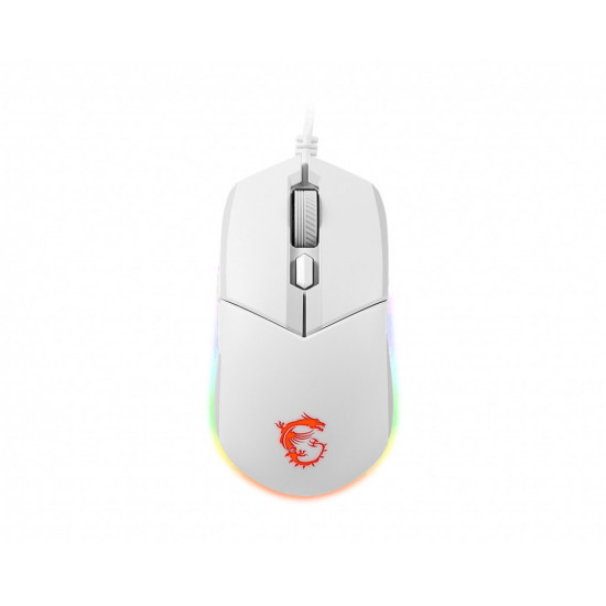 MSI CLUTCH GM11 WHITE Gaming Mouse '2-Zone RGB, upto 5000 DPI, 6 Programmable button, Symmetrical design, OMRON Switches, Center'