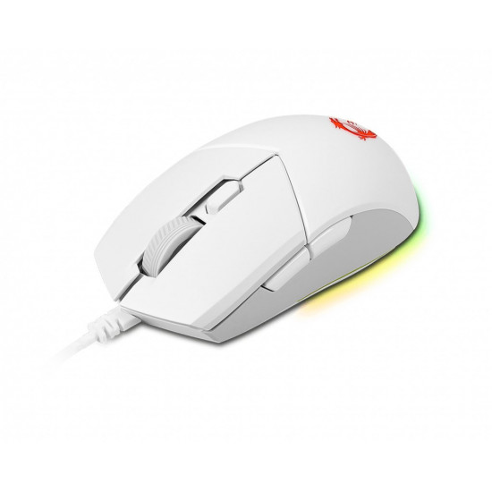 MSI CLUTCH GM11 WHITE Gaming Mouse '2-Zone RGB, upto 5000 DPI, 6 Programmable button, Symmetrical design, OMRON Switches, Center'