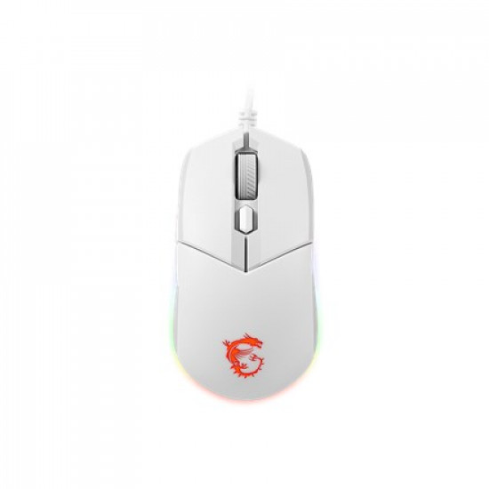 MSI CLUTCH GM11 WHITE Gaming Mouse '2-Zone RGB, upto 5000 DPI, 6 Programmable button, Symmetrical design, OMRON Switches, Center'