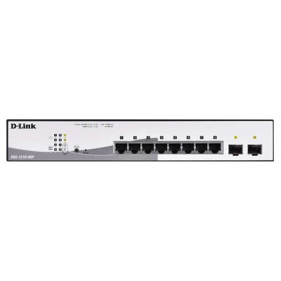 Switch 280mm D-Link DGS-1210-08P          2*SFP/ 8*GE PoE retail