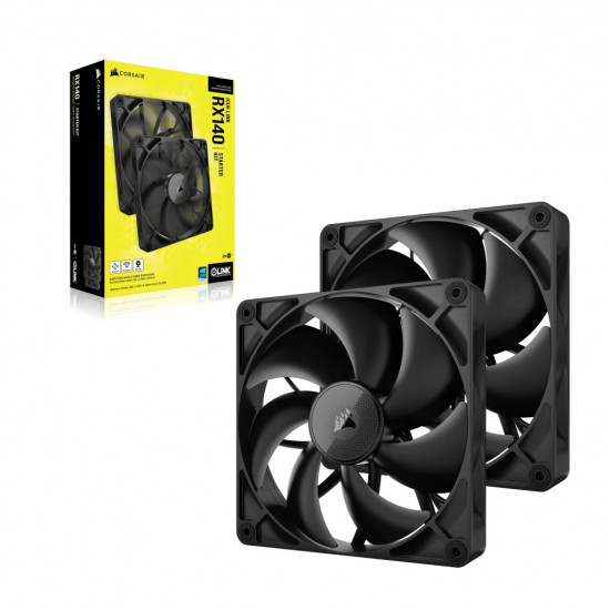 Corsair iCUE LINK RX140 Computer case Fan 14 cm Black 2 pc(s)