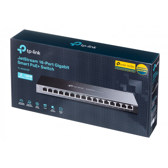 TP-Link TL-SG2016P network switch L2/L3/L4 Gigabit Ethernet (10/100/1000) Power over Ethernet (PoE) Black