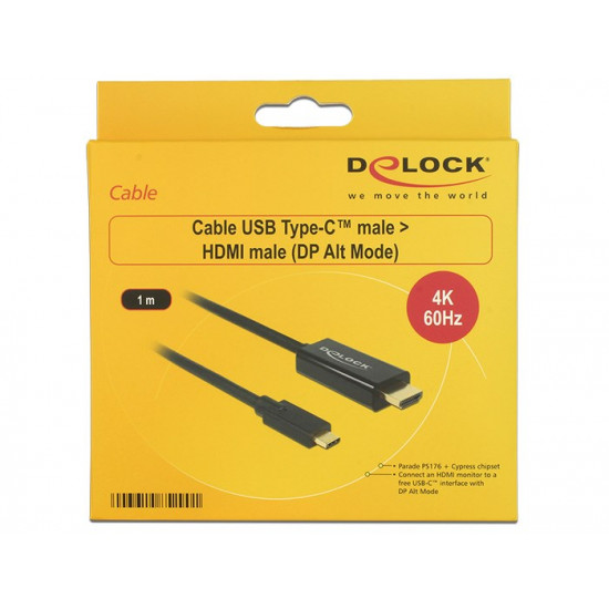 DeLOCK 85290 video cable adapter 1 m USB Type-C HDMI Black