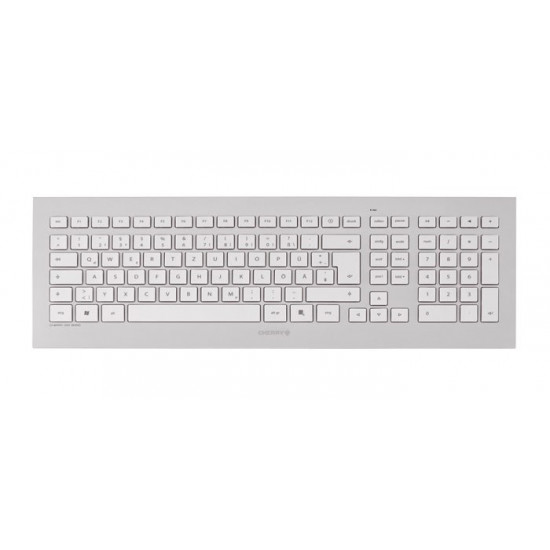 CHERRY DW 8000 keyboard Mouse included Office RF Wireless Swiss Silver, White