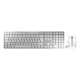 CHERRY DW 9100 SLIM keyboard Mouse included Universal RF Wireless + Bluetooth QWERTZ German Silver