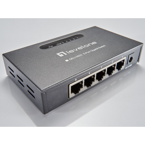 LevelOne GEU-0523 network switch Unmanaged Gigabit Ethernet (10/100/1000) Black