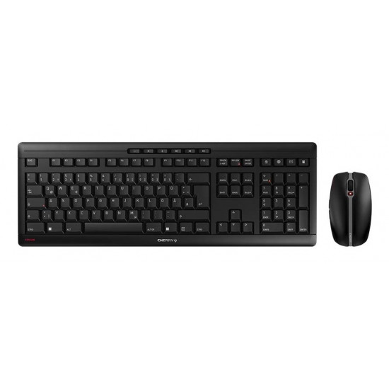 CHERRY Stream Desktop keyboard Mouse included Office RF Wireless QWERTZ German Black