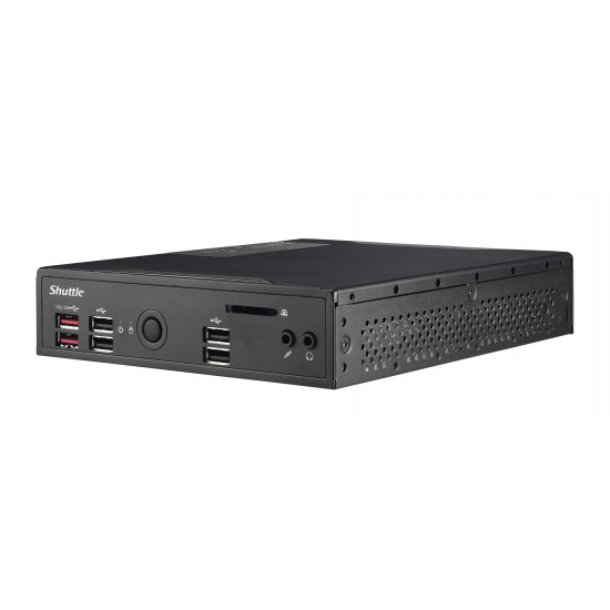 Shuttle XPC slim Barebone DS20U3V2, i3-10110U, 2x LAN (1xGbit, 1x 2.5Gbit),1xCOM,1xHDMI,1xDP, fanless, 24/7 permanent operation