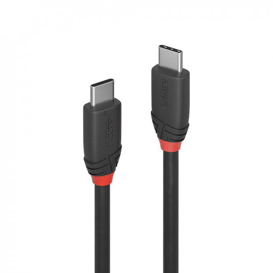 Lindy 1m USB 3.2 Type C to C Cable, 20Gbps, Black Line