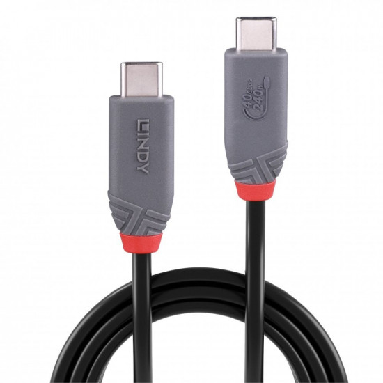 Lindy 0.8m USB 4 240W Type C Cable, Anthra Line