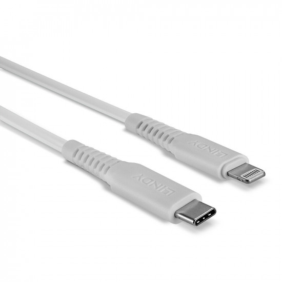 Lindy 3m USB Type C to Lightning Cable White