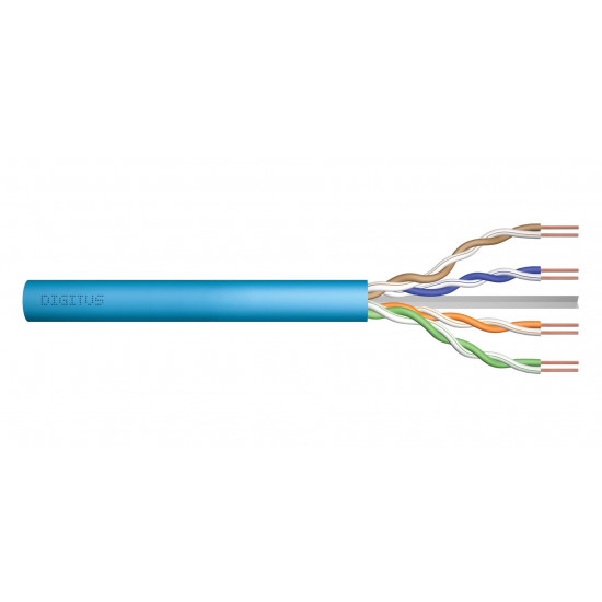 DIGITUS Cat.6A, U/UTP, Dca, AWG 23/1, LSOH, 50m, blue installation cable