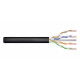 Gel-filled outdoor installation cable DIGITUS cat.6, U/UTP, AWG 23/1, PE, 305m, black, reel