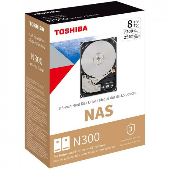 Toshiba N300 NAS internal hard drive 8 TB 7200 RPM 256 MB 3.5 Serial ATA III