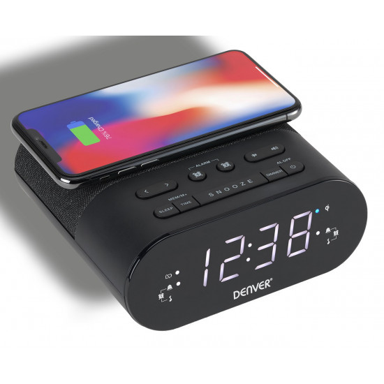 Denver CRQ-107 alarm clock Digital alarm clock Black