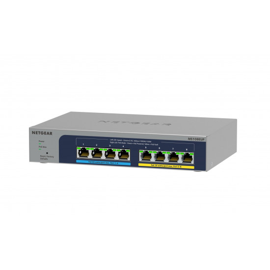 NETGEAR 8-port Ultra60 PoE++ Multi-Gigabit (2.5G) Ethernet Plus Switch Managed L2/L3 2.5G Ethernet (100/1000/2500) Power over Ethernet (PoE) Grey