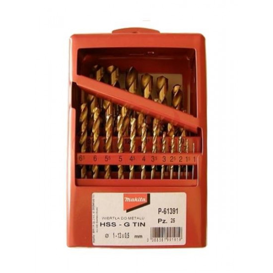 TITANIUM DRILL BIT SET HSS-G TIN 25pcs 1-13mm