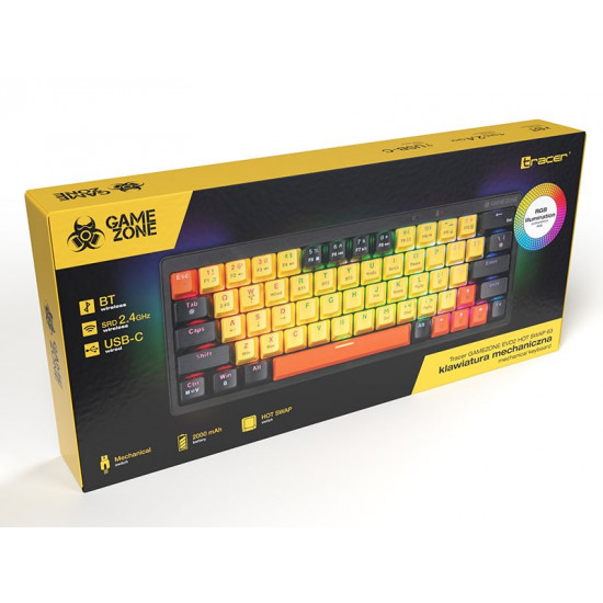 Mechanical keyboard Tracer GAMEZONE EVO2 HOT SWAP 63 (Yellow) TRAKLA47302