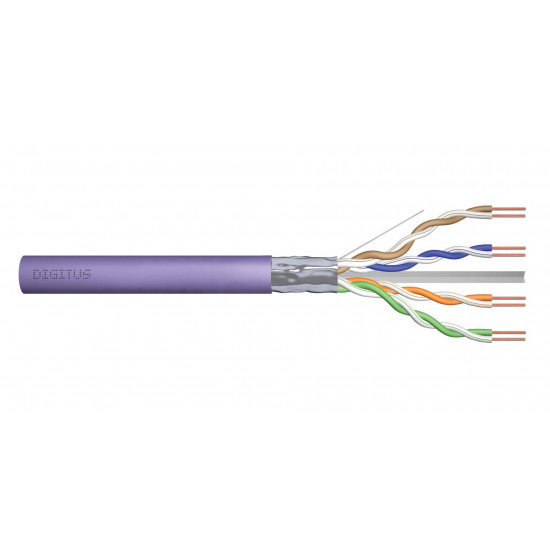 DIGITUS Cat.6 Installation Cable, F/UTP, Dca, AWG 23/1, LSOH, 50m, Purple