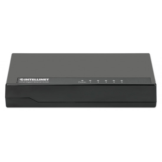 Intellinet 5-Port Gigabit Ethernet Switch Desktop Size, Plastic, IEEE 802.3az (Energy Efficient Ethernet), Black