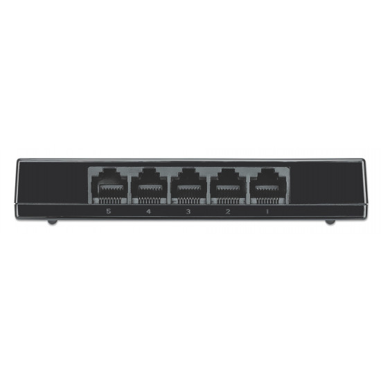 Intellinet 5-Port Gigabit Ethernet Switch Desktop Size, Plastic, IEEE 802.3az (Energy Efficient Ethernet), Black