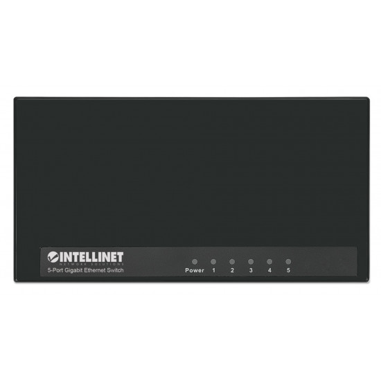 Intellinet 5-Port Gigabit Ethernet Switch Desktop Size, Plastic, IEEE 802.3az (Energy Efficient Ethernet), Black