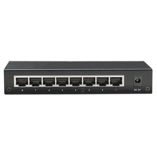 Intellinet 8-Port Fast Ethernet Office Switch, Desktop Size, Metal, IEEE 802.3az (Energy Efficient Ethernet), Box