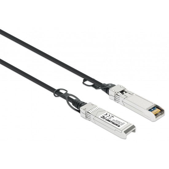 Intellinet SFP+ 10G Passive DAC Twinax Cable SFP+ to SFP+, 1 m (3 ft.), MSA-compliant for Maximum Compatibility, Direct Attach Copper, AWG 30, Black