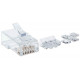 Intellinet RJ45 Modular Plugs Pro Line, Cat6A, UTP, 3-prong, for solid wire, 50 µ gold-plated contacts, 80 pack