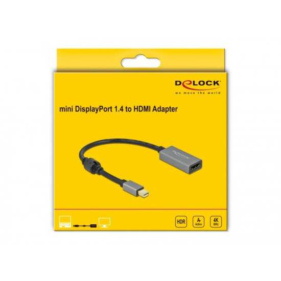 DeLOCK Active mini DisplayPort 1.4 to HDMI Adapter 4K 60 Hz (HDR)