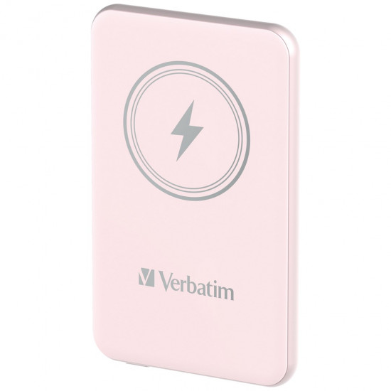 Verbatim Charge 'n' Go Magnetic Wireless Power Bank 5000mAh Pink