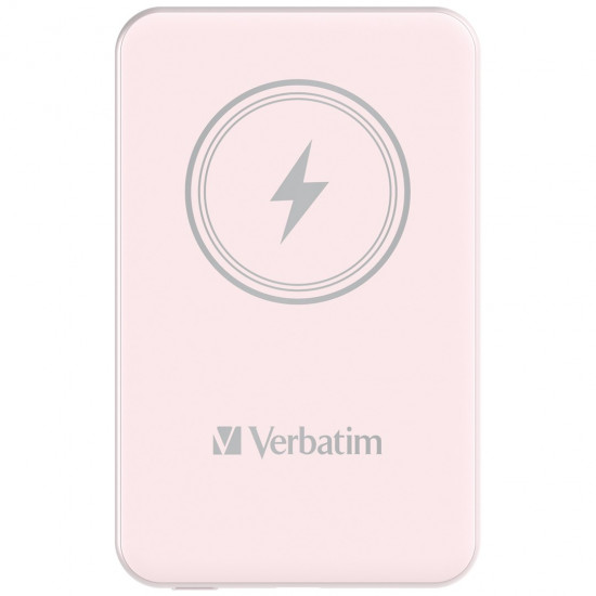 Verbatim Charge 'n' Go Magnetic Wireless Power Bank 5000mAh Pink