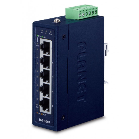 PLANET IGS-500T network switch Unmanaged Gigabit Ethernet (10/100/1000) Blue