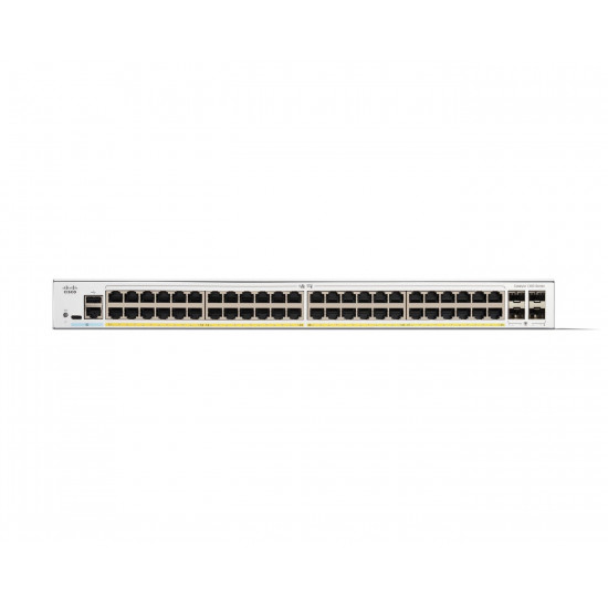 Cisco Catalyst 1300-48P-4G Managed Switch, 48 Port GE, PoE, 4x1GE SFP, Limited Lifetime Protection (C1300-48P-4G)