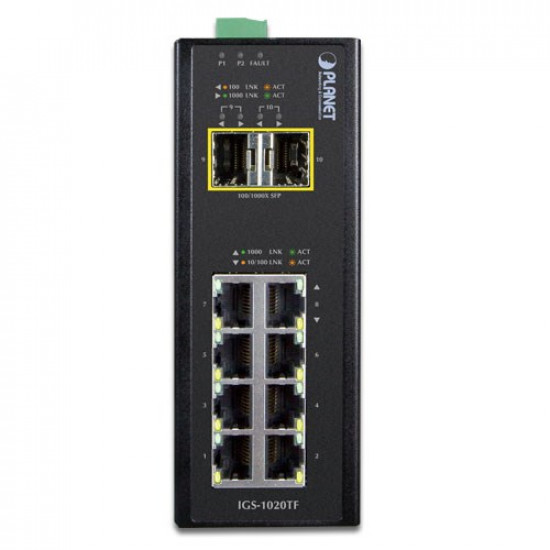 Planet IGS-1020TF network switch Unmanaged Gigabit Ethernet (10/100/1000) Black