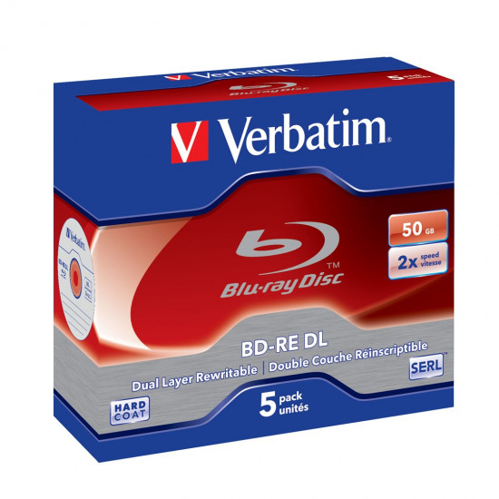 Verbatim BD-RE DL 50GB 2 x 5 Pack Jewel Case 5 pc(s)