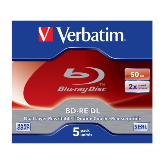 Verbatim BD-RE DL 50GB 2 x 5 Pack Jewel Case 5 pc(s)