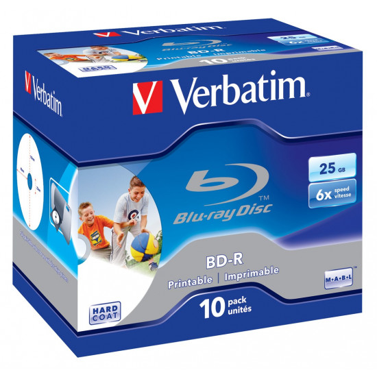 Verbatim BD-R SL 25GB 6x Printable 10 Pack Jewel Case 10 pc(s)