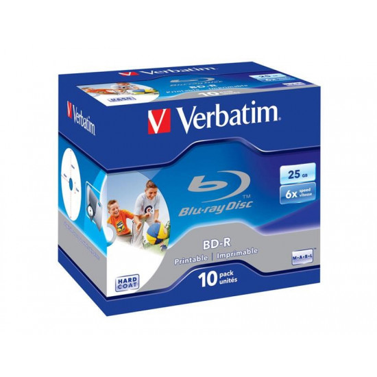 Verbatim BD-R SL 25GB 6x Printable 10 Pack Jewel Case 10 pc(s)