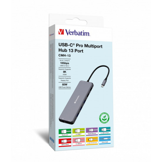 Verbatim CMH-13 USB Type-C 10000 Mbit/s Silver