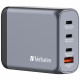 Verbatim GNC-100 GaN Charger 4 Port 100W USB A/C (EU/UK/US)