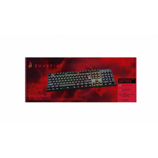 SureFire KingPin X2 keyboard Gaming USB QWERTY US English Black, Metallic