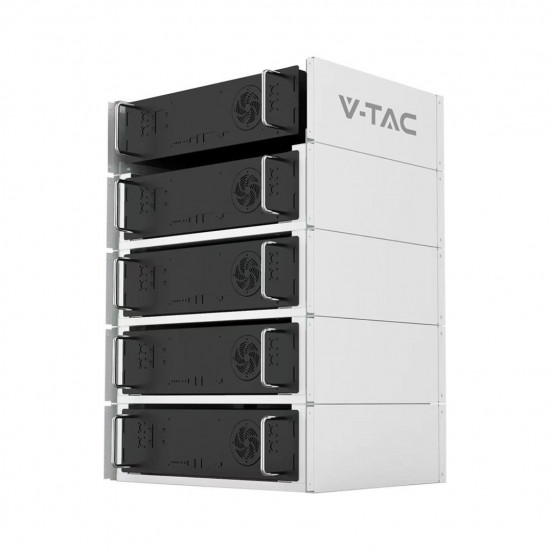 RACK stand for energy storage V-TAC VT48100E-P2 modular shelving 5,12kWh 5 modules max (SKU 11556) White