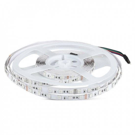 LED strip V-TAC VT-5050 60-IP20-7 600LED RGB SMD5050 24V IP20 7W/m (SKU 212592)